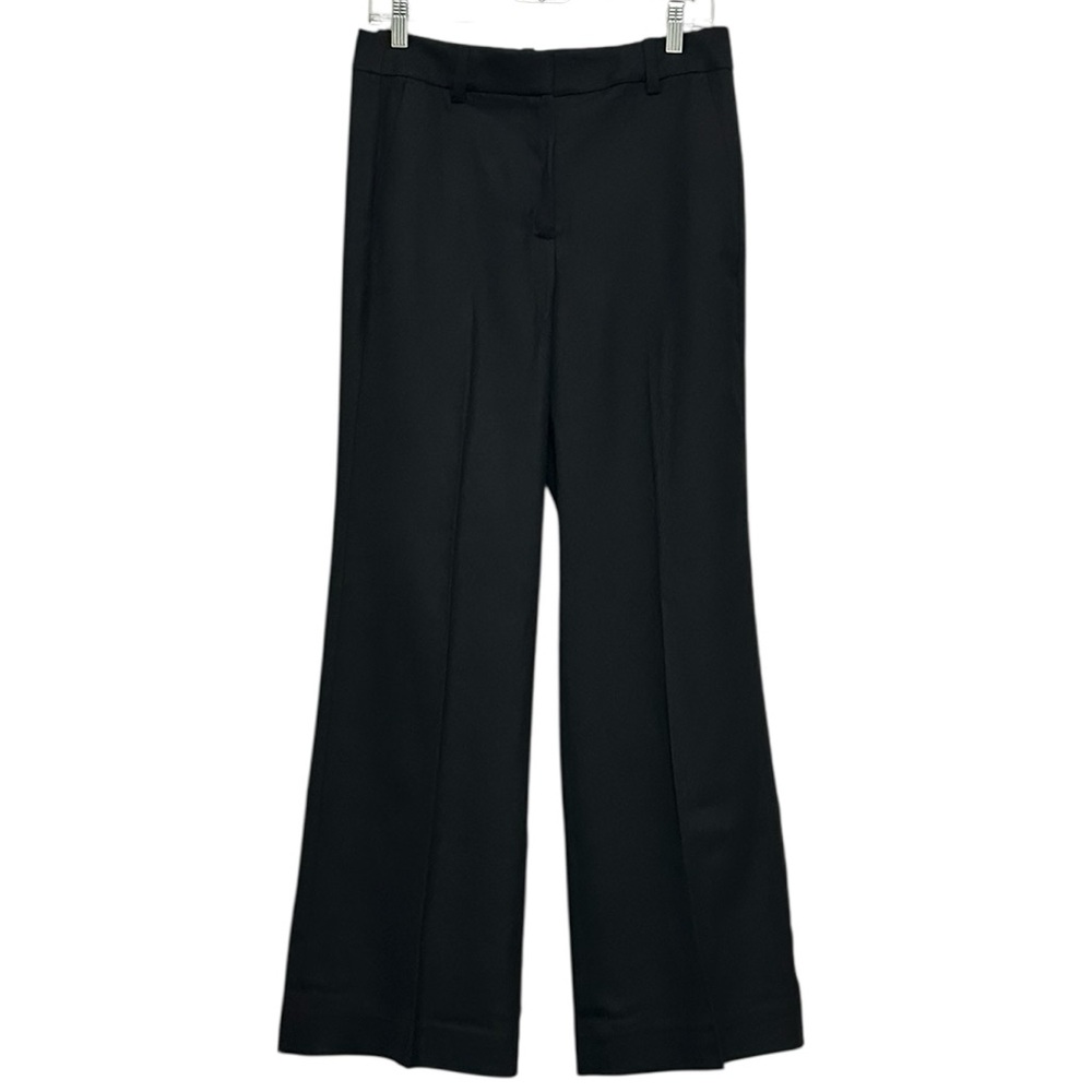 NEW J. CREW Carolina Pant in Wool-blend Flannel Wide Leg Slacks in Black Size 6 - Picture 2 of 6